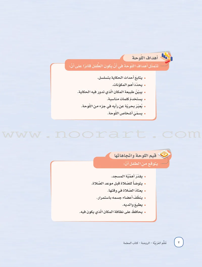 ICO Learn Arabic Teacher Guide: KG 1 Level (4-5 Years) تعلم العربية