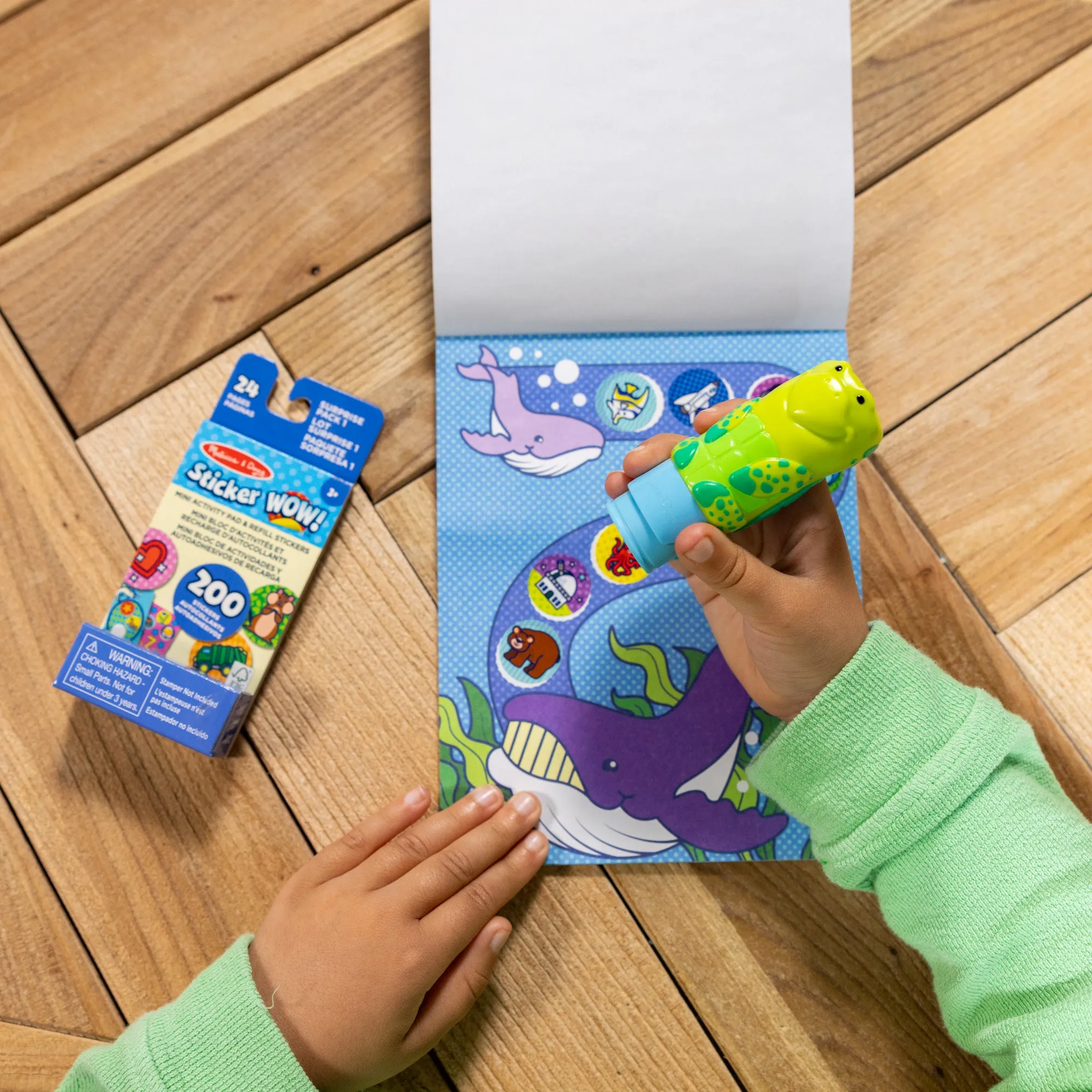 Sticker WOW!™ Sea Turtle Bundle: Activity Pad & Sticker Stamper   Mini Activity Pad and 200 Refill Stickers